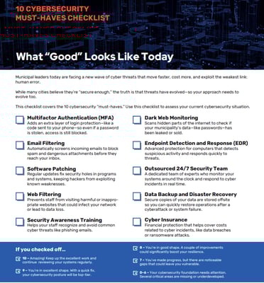 10 cybersecurity must-haves checlist